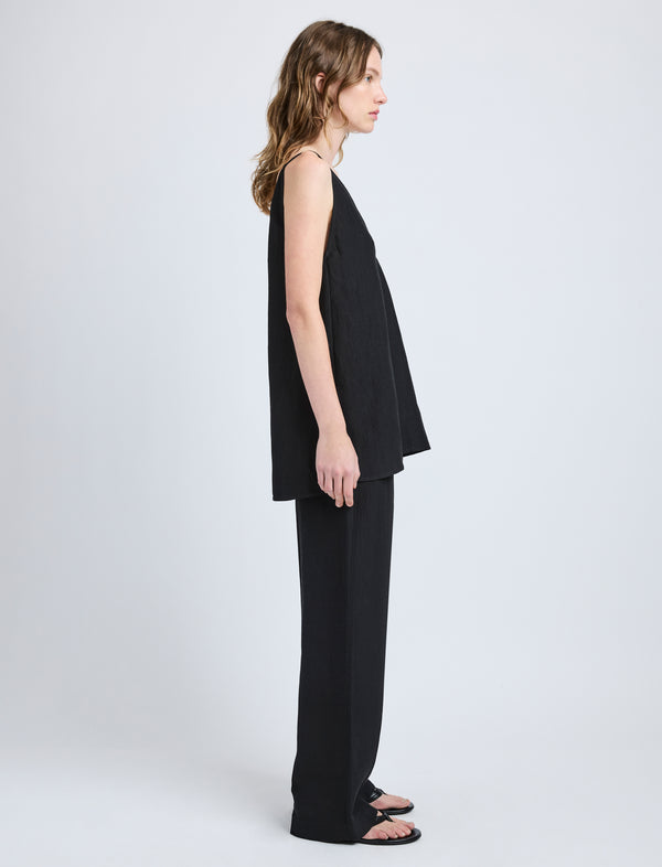 Proenza Schouler Proenza Schouler Mitchell Top In Cotton Viscose Linen - Black