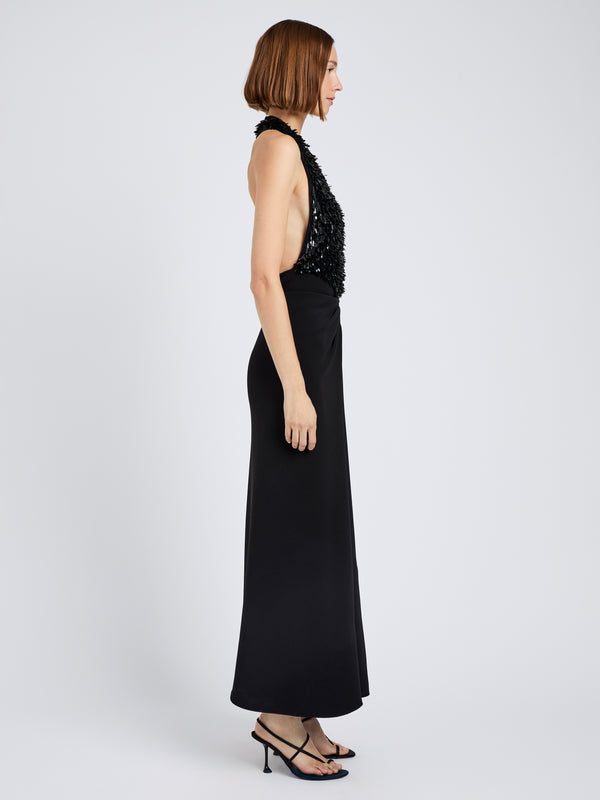 Proenza Schouler Proenza Schouler Moira Dress In Embroidered Compact Crepe - Black