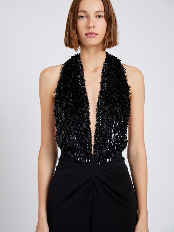 Proenza Schouler Proenza Schouler Moira Dress In Embroidered Compact Crepe - Black