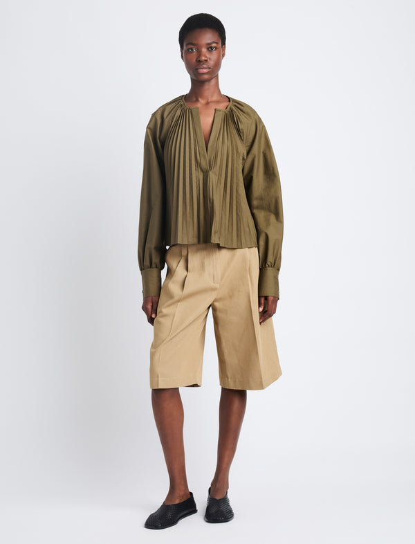Proenza Schouler Proenza Schouler Monica Top In Compact Poplin - Wood
