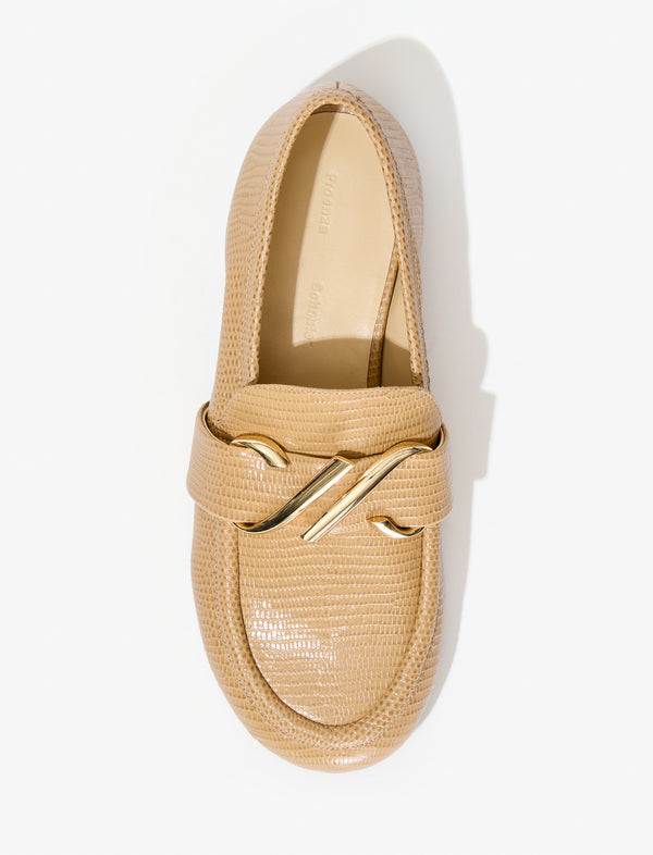 Proenza Schouler Proenza Schouler Monogram Loafers In Embossed Leather - Paper