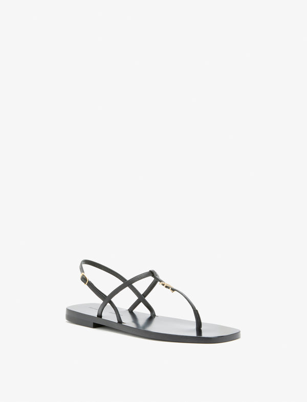 proenza schouler Proenza Schouler Monogram T Strap Sandals - Black