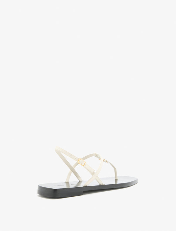 Proenza Schouler Proenza Schouler Monogram T-Strap Sandals - Ecru
