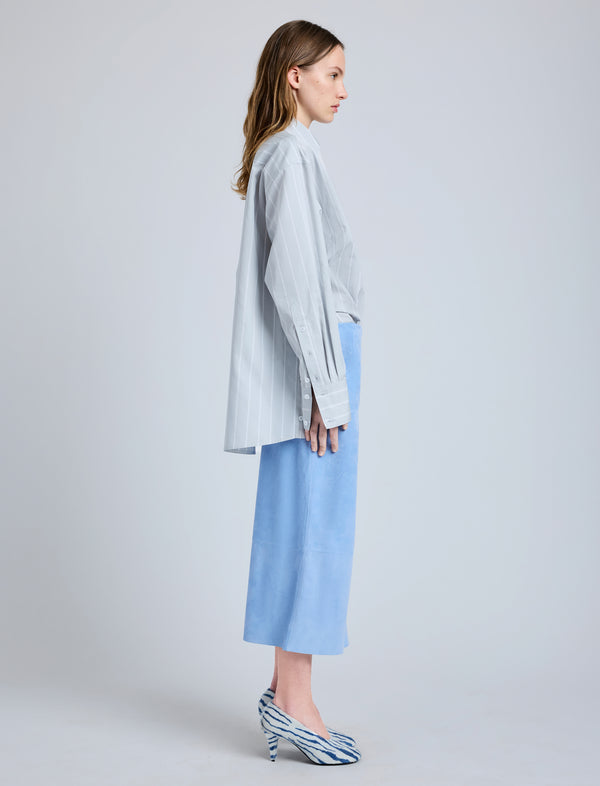 Proenza Schouler Proenza Schouler Nadia Skirt In Suede - Light Blue