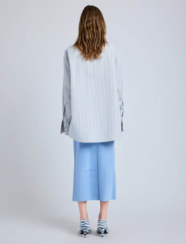 Proenza Schouler Proenza Schouler Nadia Skirt In Suede - Light Blue