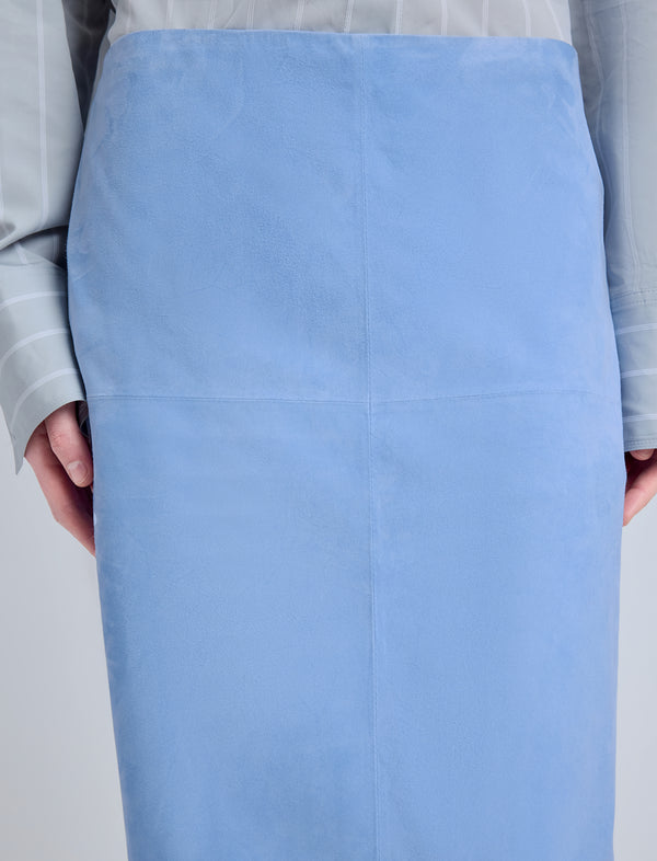 Proenza Schouler Proenza Schouler Nadia Skirt In Suede - Light Blue