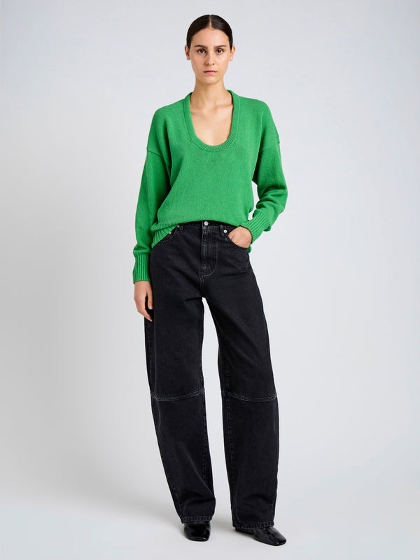 Proenza Schouler Proenza Schouler Niccola Top In Cotton Tape Knit - Green