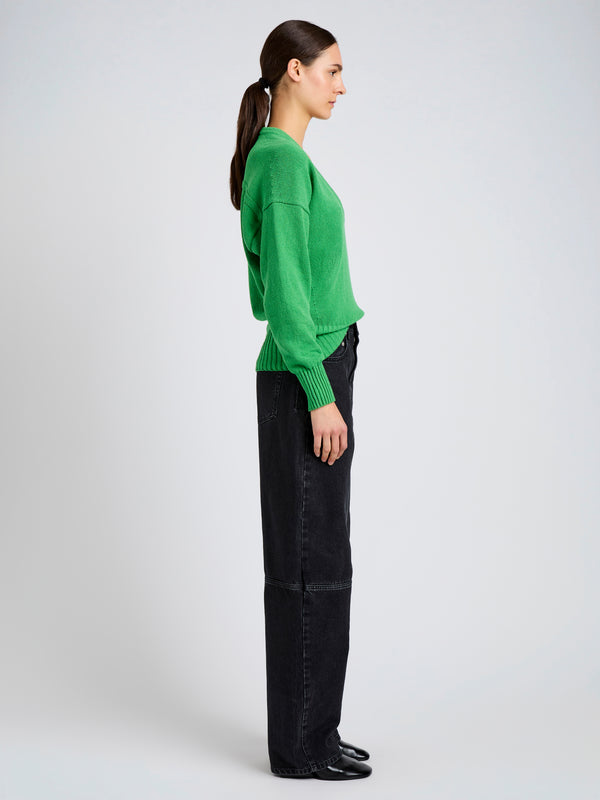 Proenza Schouler Proenza Schouler Niccola Top In Cotton Tape Knit - Green