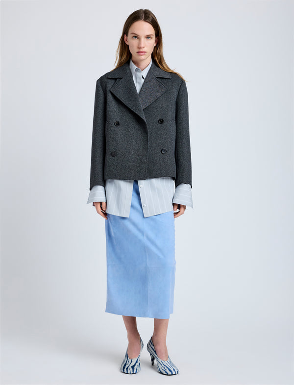 Proenza Schouler Proenza Schouler Nola Jacket In Textured Suiting - Charcoal Melange