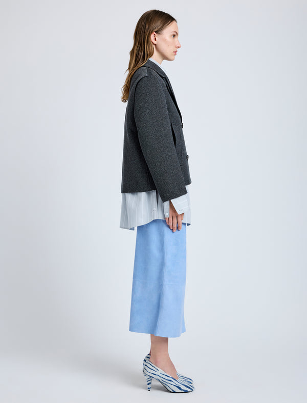 Proenza Schouler Proenza Schouler Nola Jacket In Textured Suiting - Charcoal Melange