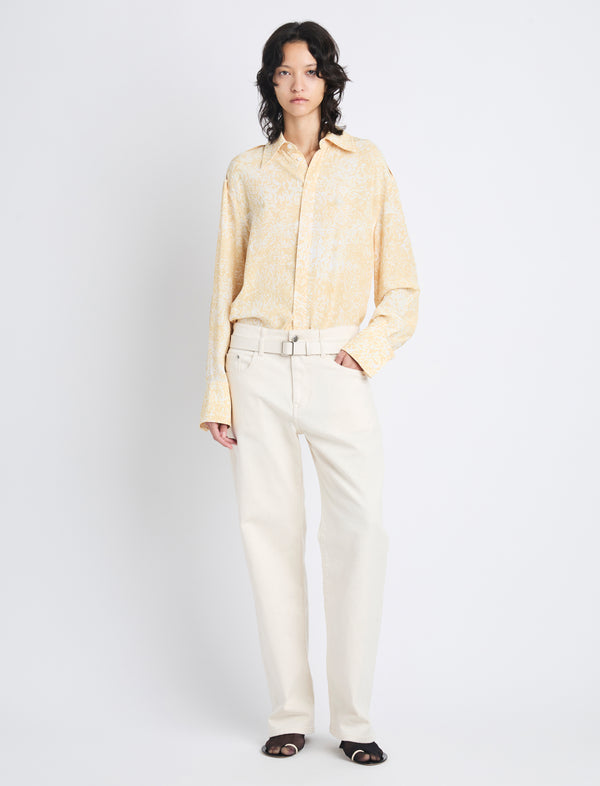 Proenza Schouler Proenza Schouler Norman Top In Printed Viscose Crepe - Yellow Multi