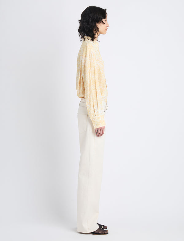 Proenza Schouler Proenza Schouler Norman Top In Printed Viscose Crepe - Yellow Multi