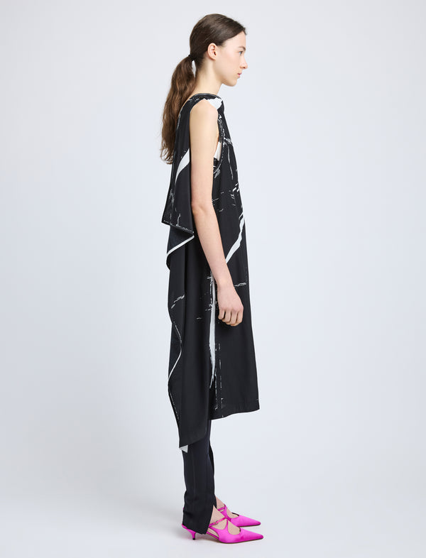 Proenza Schouler Proenza Schouler Ondine Dress In Garment Printed Silk Viscose - Black