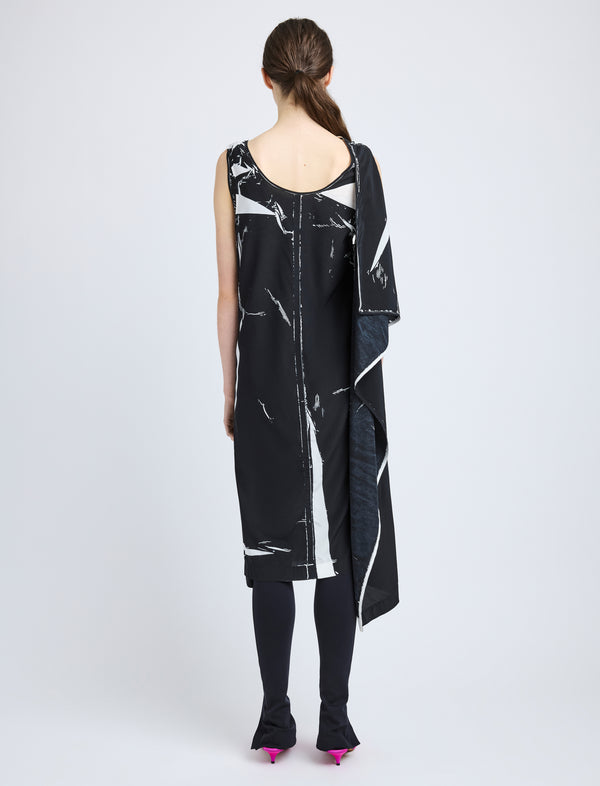 Proenza Schouler Proenza Schouler Ondine Dress In Garment Printed Silk Viscose - Black
