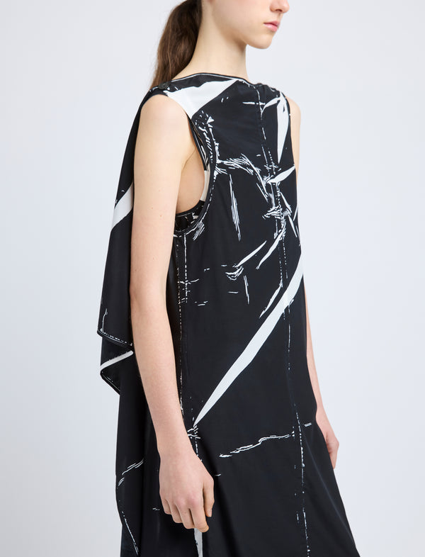 Proenza Schouler Proenza Schouler Ondine Dress In Garment Printed Silk Viscose - Black