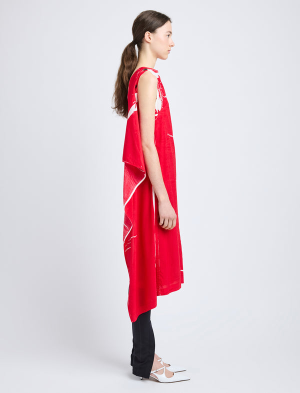Proenza Schouler Proenza Schouler Ondine Dress In Garment Printed Silk Viscose - Crimson