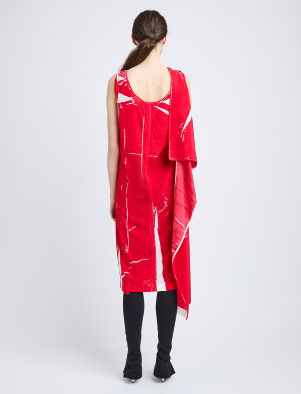 Proenza Schouler Proenza Schouler Ondine Dress In Garment Printed Silk Viscose - Crimson