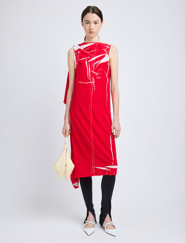 proenza schouler Proenza Schouler Ondine Dress in Garment Printed Silk Viscose - Crimson