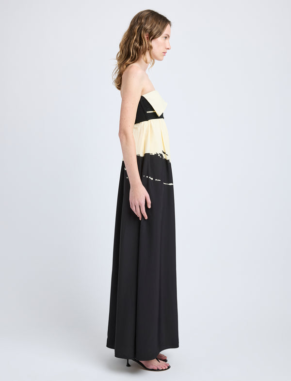 Proenza Schouler Proenza Schouler Ophelia Dress In Printed Marocaine - Black Multi