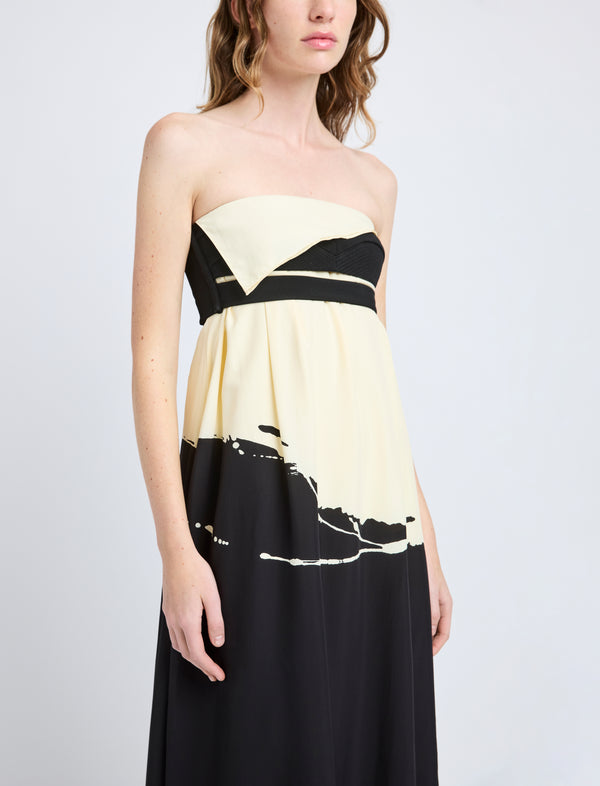 Proenza Schouler Proenza Schouler Ophelia Dress In Printed Marocaine - Black Multi