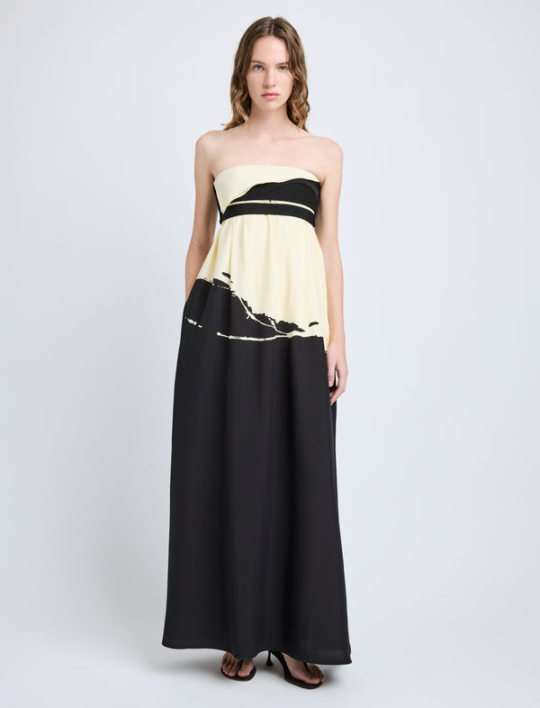 proenza schouler Proenza Schouler Ophelia Dress in Printed Marocaine - Black Multi