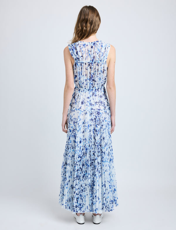 Proenza Schouler Proenza Schouler Pat Dress In Printed Crinkle Chiffon - Off White Multi