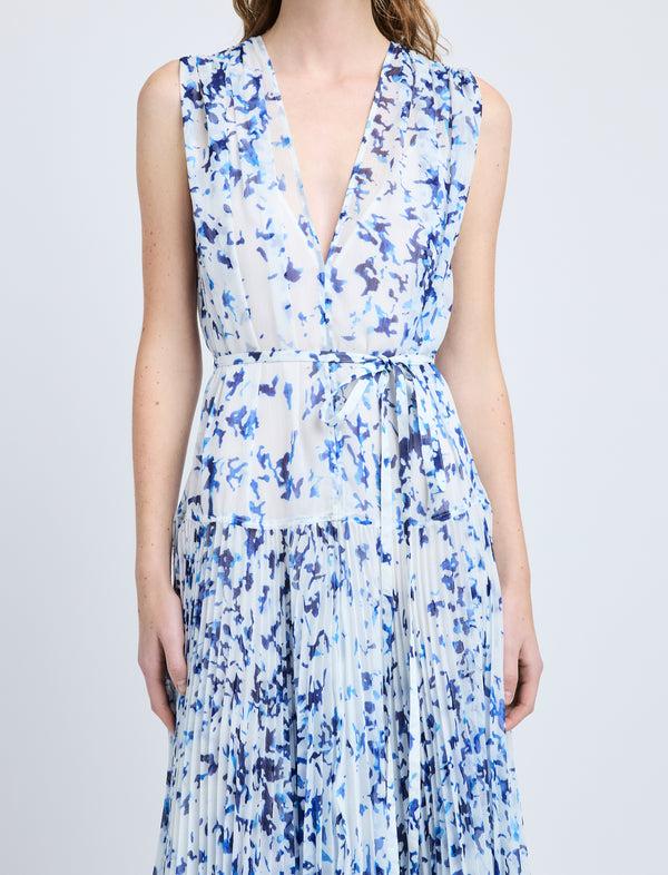 Proenza Schouler Proenza Schouler Pat Dress In Printed Crinkle Chiffon - Off White Multi
