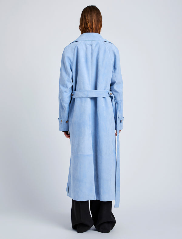 Proenza Schouler Proenza Schouler Ramona Coat In Suede - Light Blue