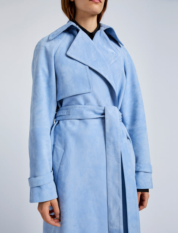 Proenza Schouler Proenza Schouler Ramona Coat In Suede - Light Blue