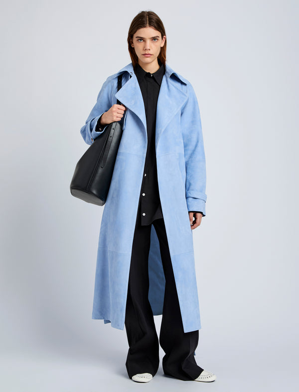 proenza schouler Proenza Schouler Ramona Coat in Suede - Light Blue