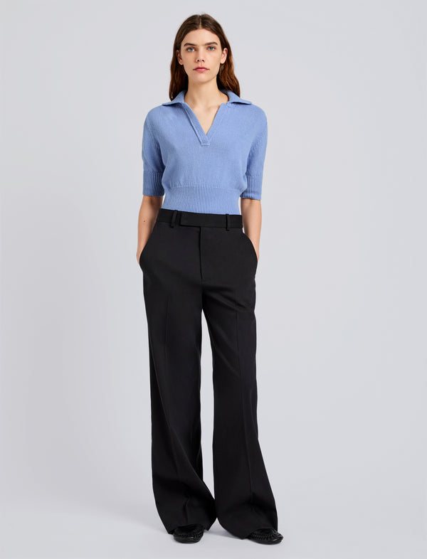 Proenza Schouler Proenza Schouler Reeve Polo In Cotton Knit - Pale Blue