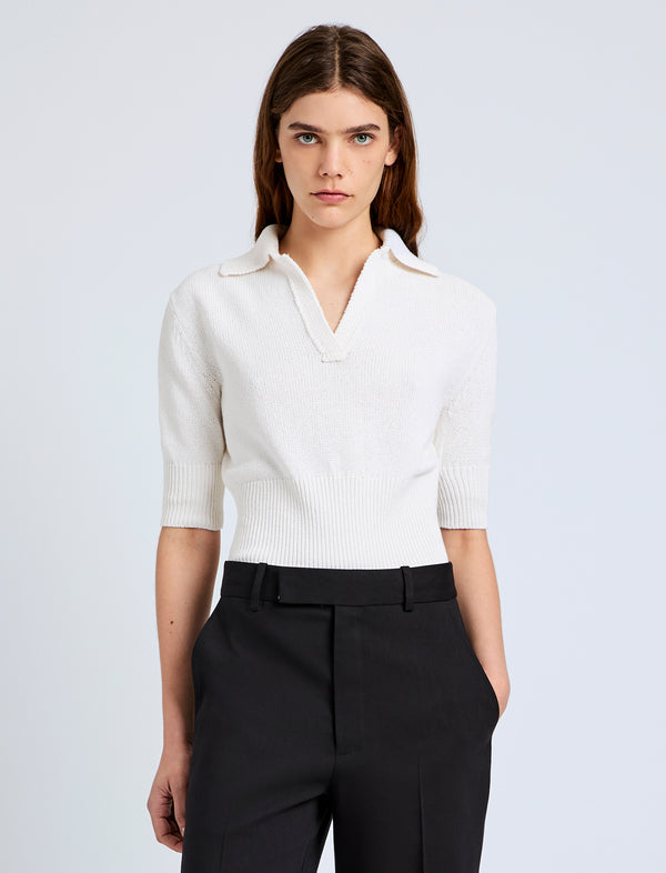 proenza schouler Proenza Schouler Reeve Polo in Cotton - Off White