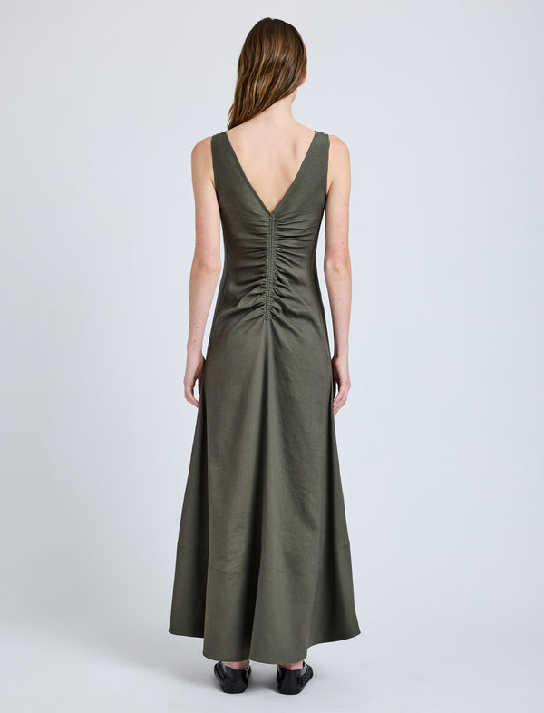 Proenza Schouler Proenza Schouler Remi Dress In Eco Stretch Linen Viscose - Fatigue