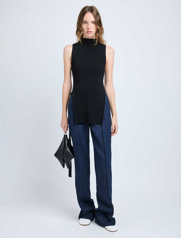 Proenza Schouler Proenza Schouler Rita Top In Rib Knit - Black