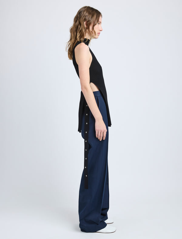 Proenza Schouler Proenza Schouler Rita Top In Rib Knit - Black