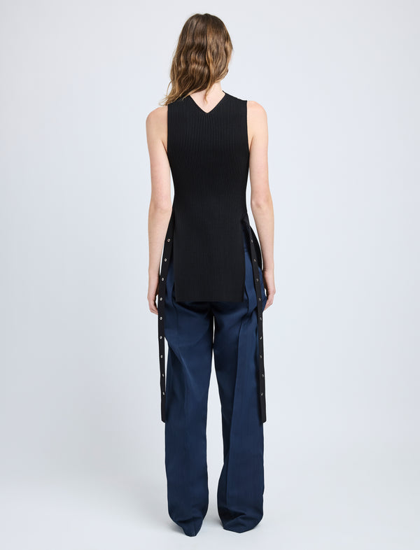 Proenza Schouler Proenza Schouler Rita Top In Rib Knit - Black