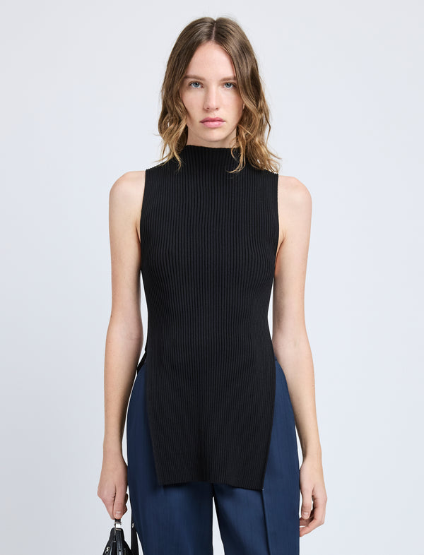 proenza schouler Proenza Schouler Rita Top in Rib Knit - Black