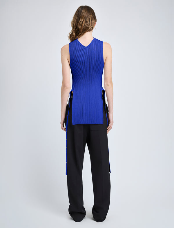 Proenza Schouler Proenza Schouler Rita Top In Rib Knit - Cobalt