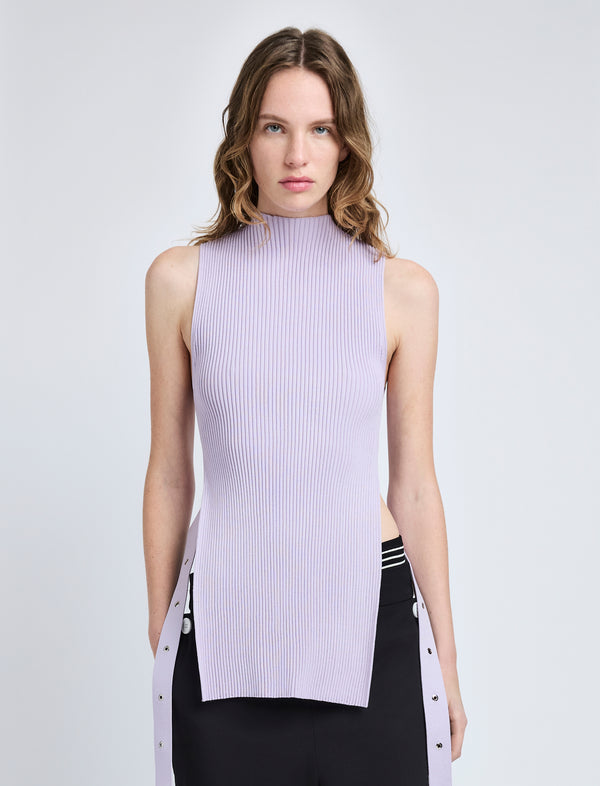 proenza schouler Proenza Schouler Rita Top in Rib Knit - Lilac
