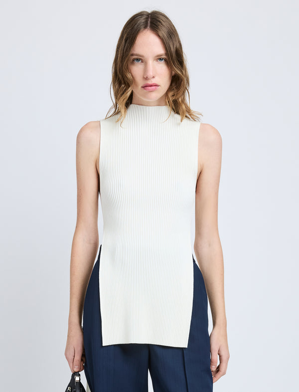 proenza schouler Proenza Schouler Rita Top in Rib Knit - Off White