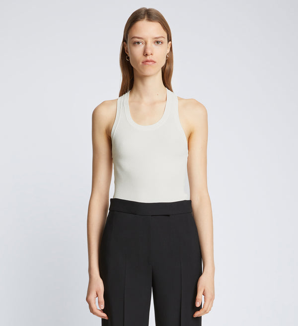 proenza schouler Proenza Schouler Roberts Knit Tank in Matte Viscose Rib - White