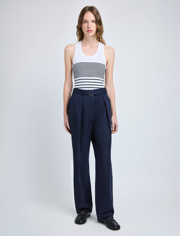 Proenza Schouler Proenza Schouler Roberts Top In Matte Viscose Rib - White Multi