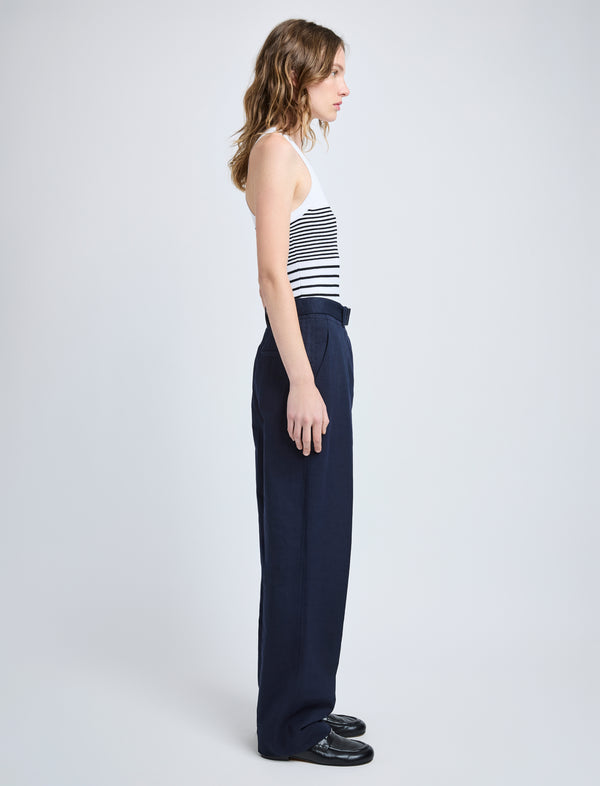 Proenza Schouler Proenza Schouler Roberts Top In Matte Viscose Rib - White Multi