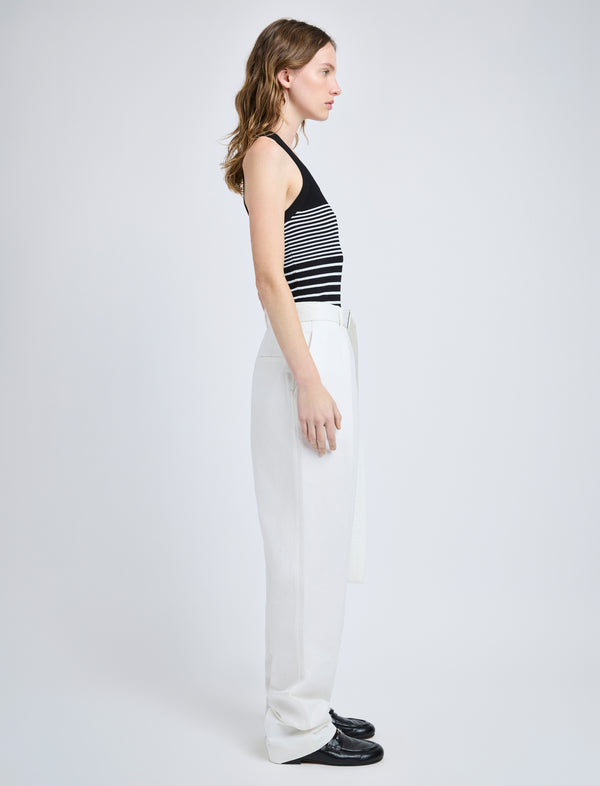 Proenza Schouler Proenza Schouler Roberts Top In Matte Viscose Rib - Black Multi