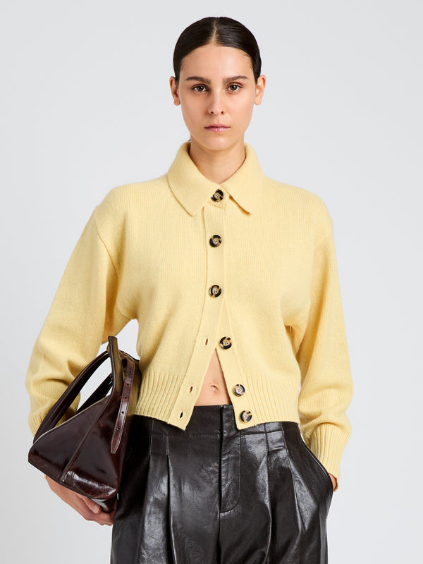 proenza schouler Proenza Schouler Rocio Cardigan in Cashmere - Pale Yellow