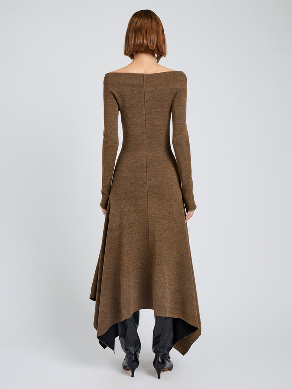 Proenza Schouler Proenza Schouler Romi Dress In Textured Sculpted Viscose - Sepia