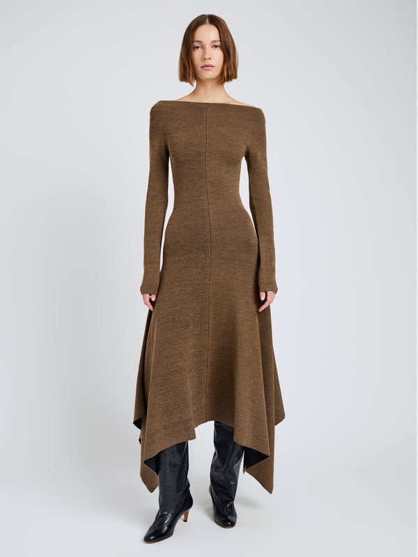 proenza schouler Proenza Schouler Romi Dress in Textured Sculpted Viscose - Sepia