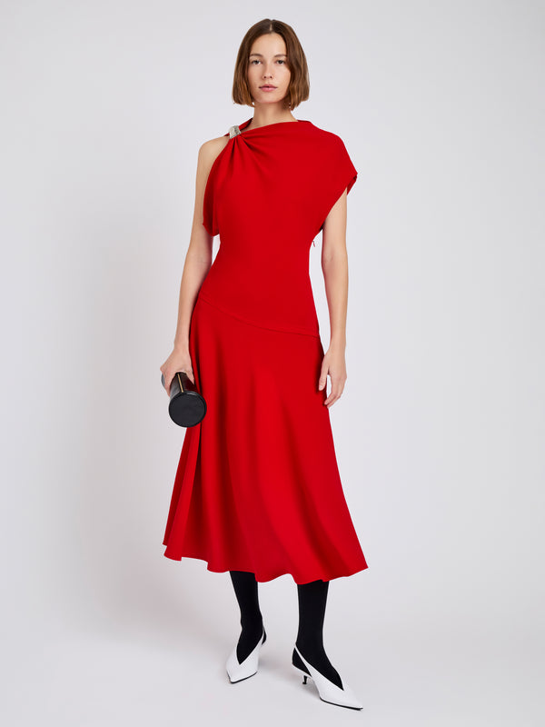 proenza schouler Proenza Schouler Rue Dress in Light Matte Double Crepe - Red