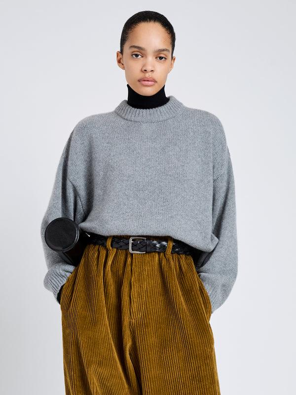 proenza schouler Proenza Schouler Ruthi Top in Chunky Cashmere - Grey Melange