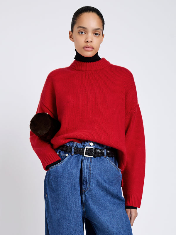 proenza schouler Proenza Schouler Ruthi Top in Chunky Cashmere - Red